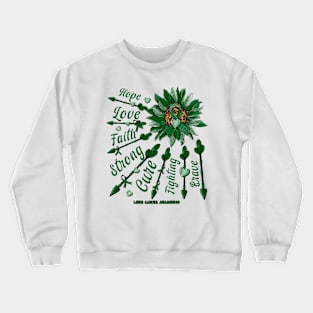 Liver Cancer Awareness - Sunflower leopard faith love fight Crewneck Sweatshirt